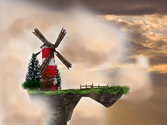 Rendering of a flying lighthouse